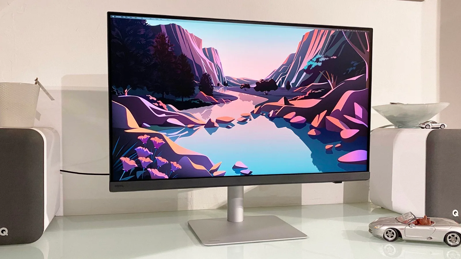 The BenQ PD3226G 4K monitor with a sleek design, featuring a 144Hz refresh rate and Thunderbolt 4 connectivity.