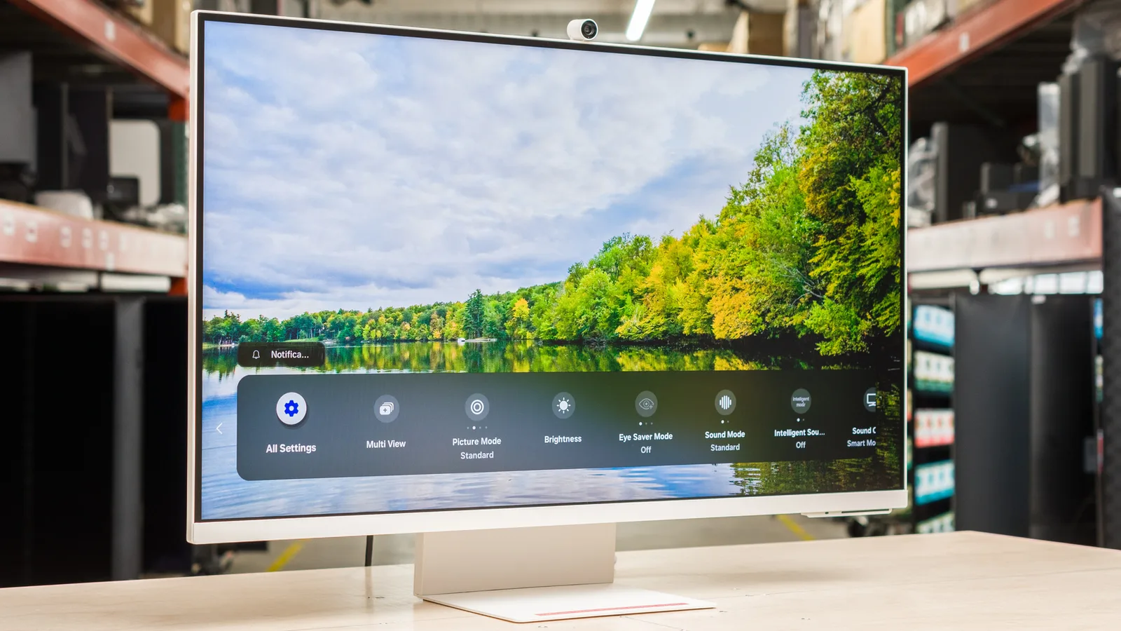 Samsung M8 Smart Monitor 2024 with sleek design and 4K resolution, featuring Office 365 support and a privacy-focused webcam.